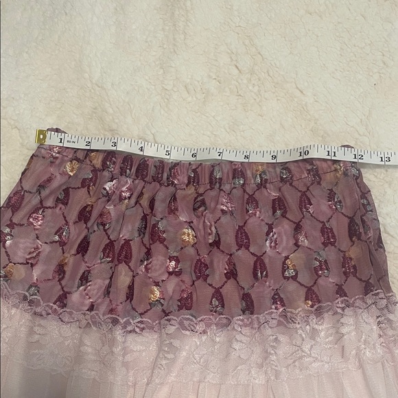 Purple Tulle Maxi Skirt Tiered Lace Trim Fairy Festival Photoshoot Skirt - Picture 5 of 7